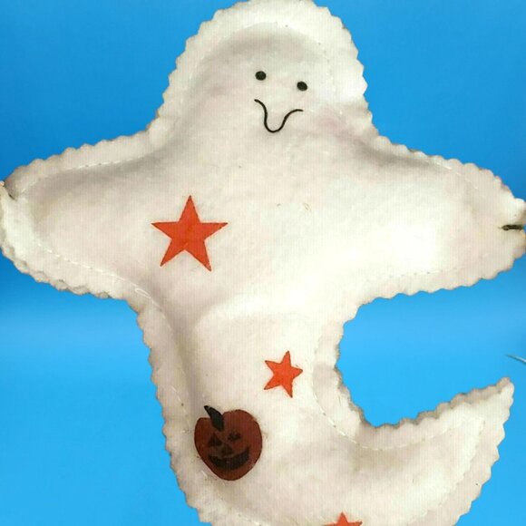 Primitive Halloween Garland Ghosts Pumpkins Bows Wired Felt Banner Bunting Doorw - Picture 8 of 11